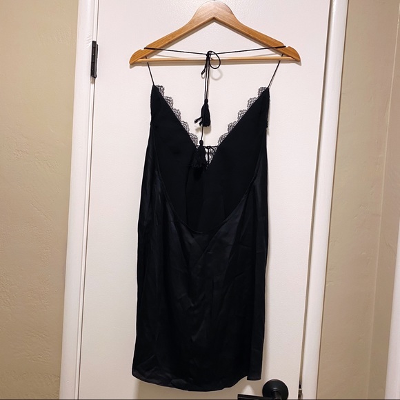 Cotton Candy LA Black Satin V-Neck Halter Dress - Picture 7 of 11